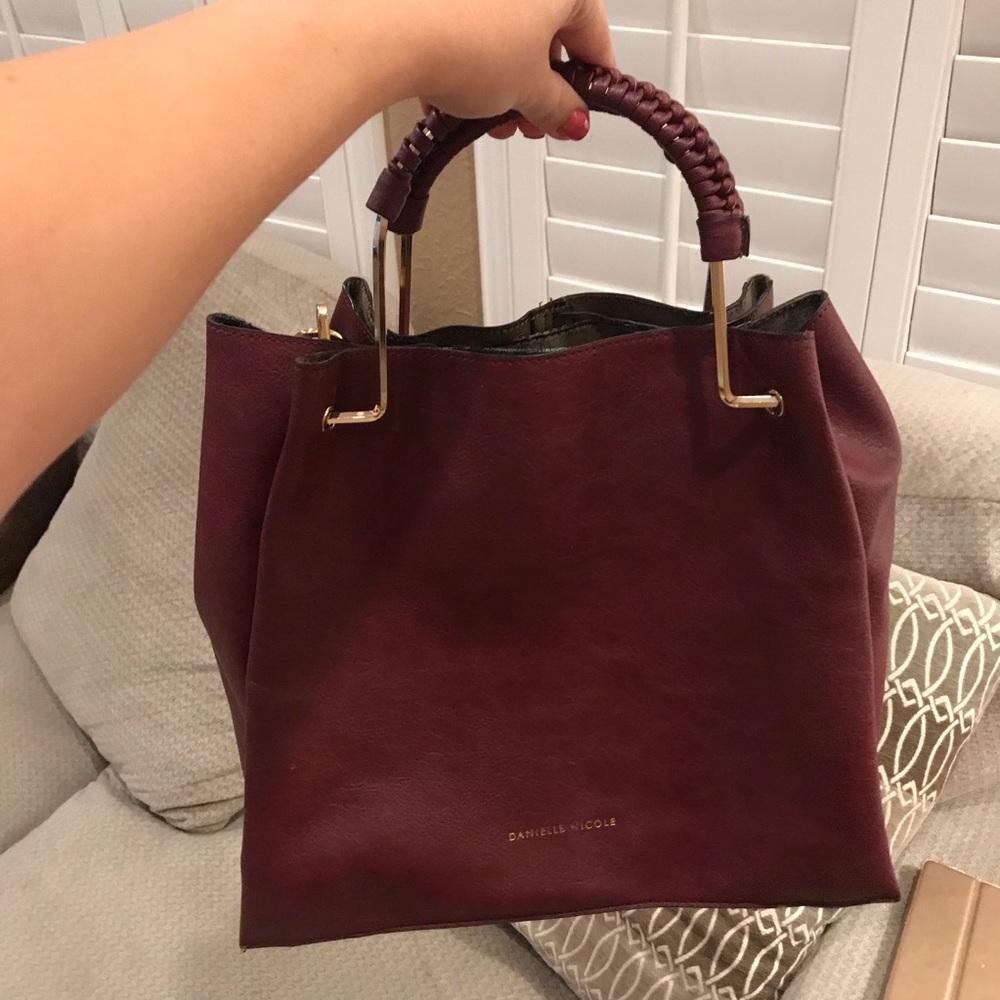 Danielle Nicole Leather Burgundy Bag - image 3